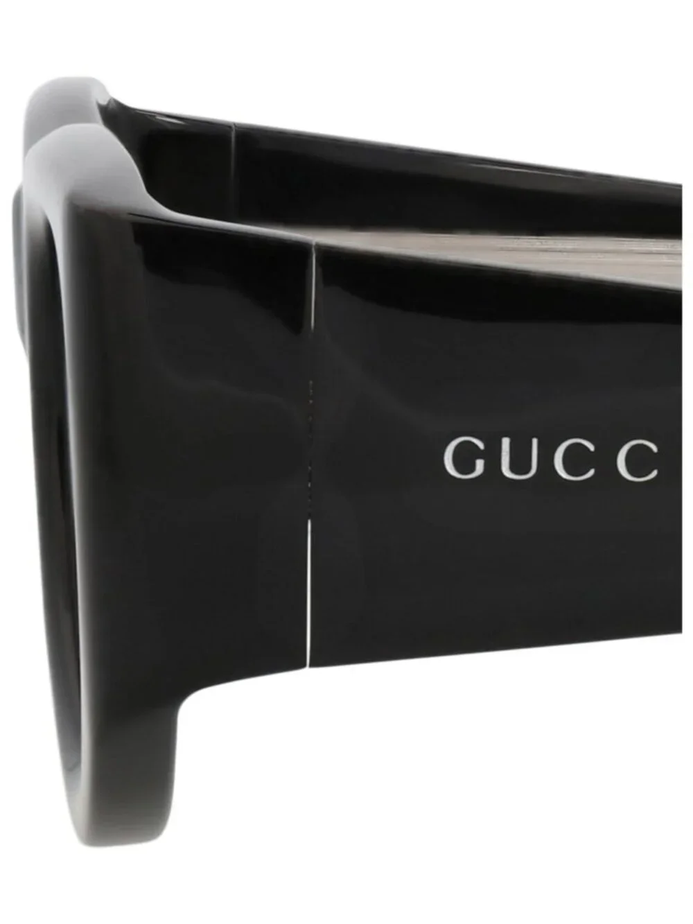 New Gucci Women's Sunglasses Cat Eye Recycled Acetate Frame Black Black